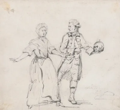 Two Figures With A Skull