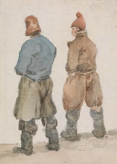 Two Fishermen Seen From Behind