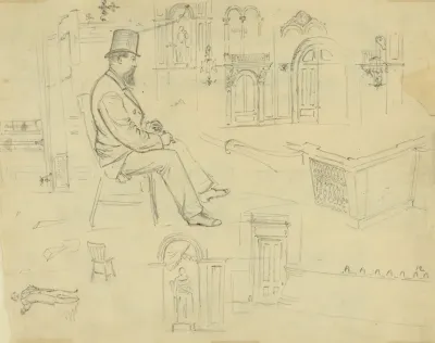 Two Full Length Portraits And Architectural Details