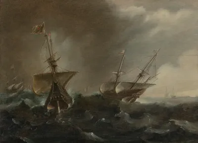 Two Galleons In A Squall