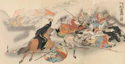 Two Generals And Their Men Engaging In Strenuous Battle At Fenghuangcheng