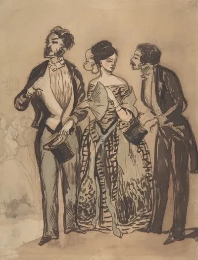 Two Gentlemen And A Lady