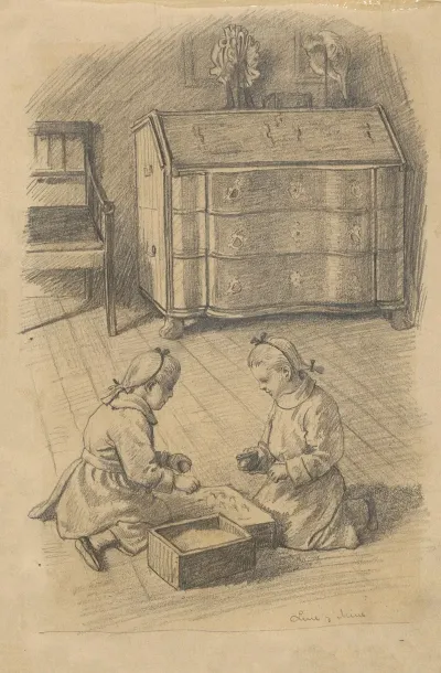 Two Girls Are Playing On The Floor