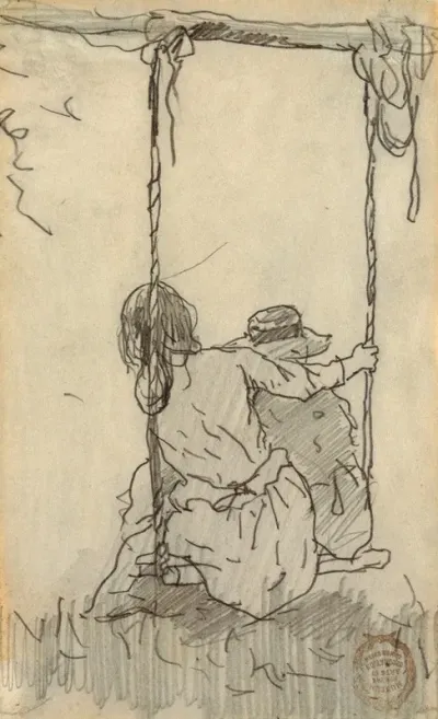 Two Girls On A Swing