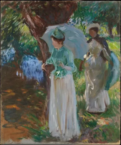 Two Girls With Parasols