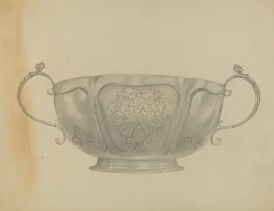 Two Handled Silver Bowl
