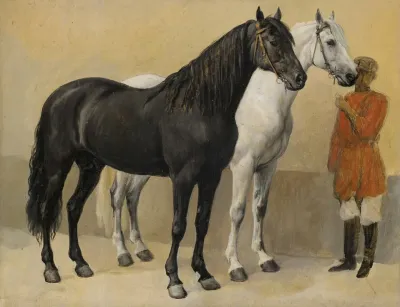 Two Horses Of Prince Anatole Demidoff 1813 1870