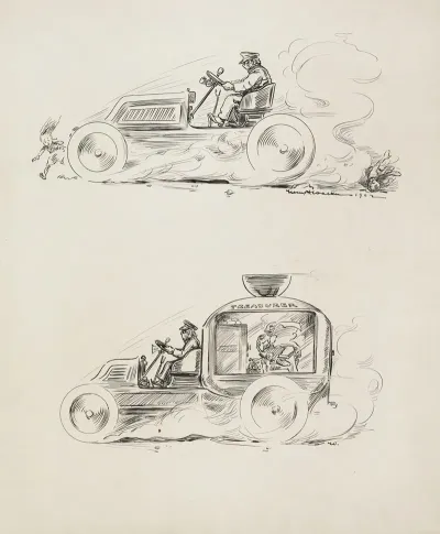 Two Images Of A Vehicle Driven By The Same Man