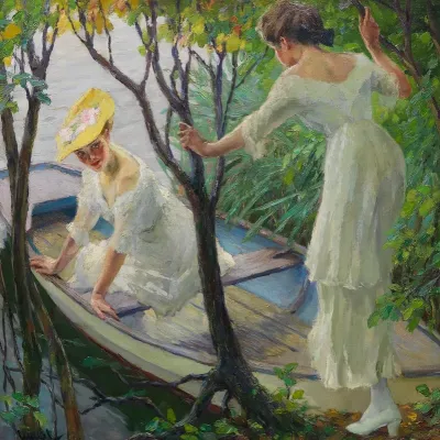 Two Ladies In A Boat