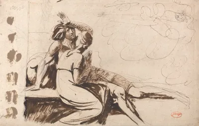 Two Lovers Man Awakening From A Dream