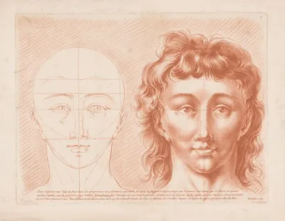 Two Male Heads In Profile One In Schematic View 2