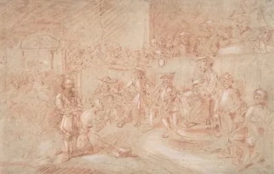 Two Men Before A Judge In A Crowded Courtroom