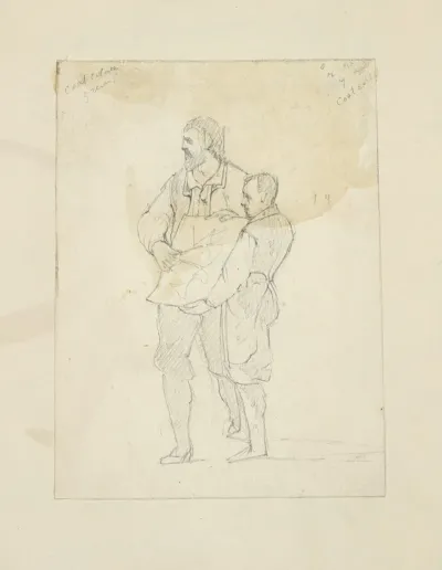 Two Men Displaying A Piece Of Paper Upon Which One Has Made Some Marks With A Compass