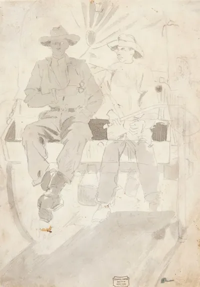 Two Men In An Army Wagon
