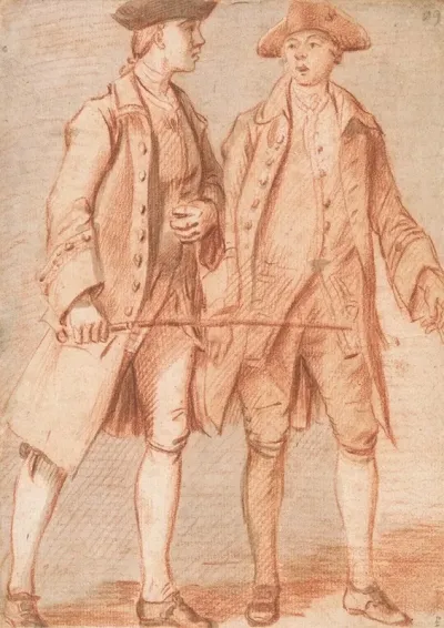 Two Men One Holding A Whip