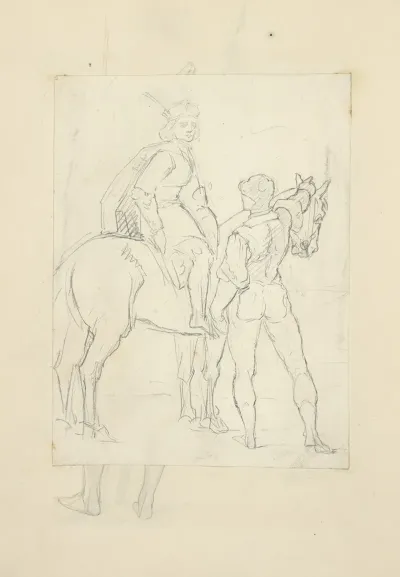 Two Men One On Horseback