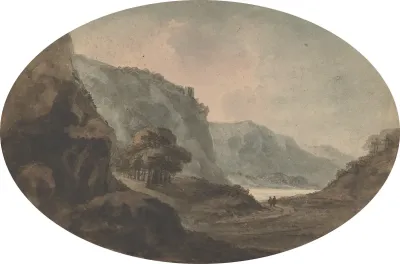 Two Men Walking In A Landscape