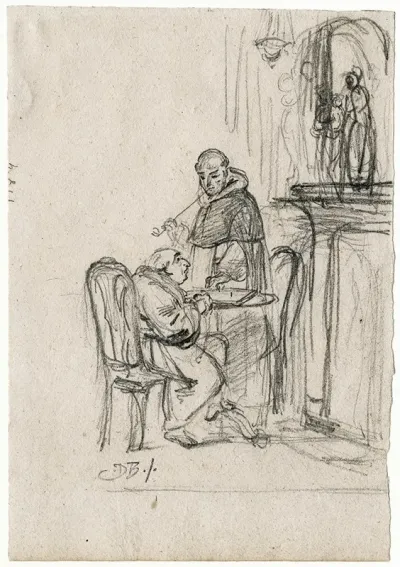 Two Monks Playing Chess