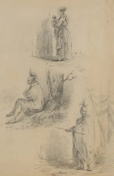 Two Native Americans And Woman Holding Baby