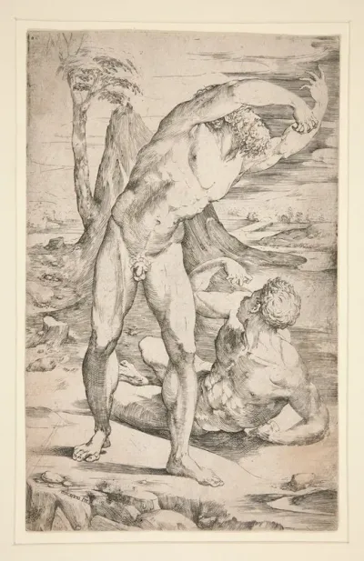 Two Nude Men In A Landscape