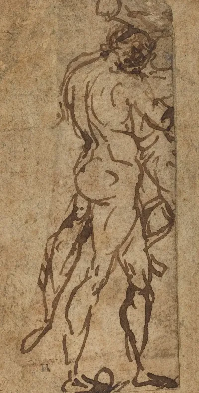 Two Nudes Fighting