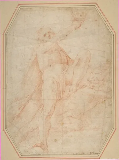 Two Nudes Seen From Below