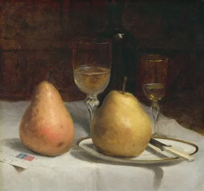 Two Pears On A Tabletop