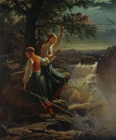 Two Peasant Girls Listening To The Playing Of The Water Sprite