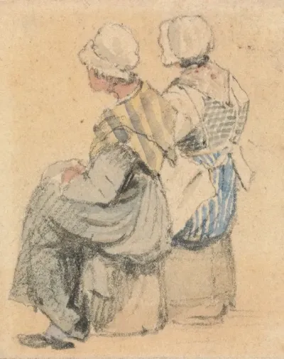 Two Peasant Girls Seated