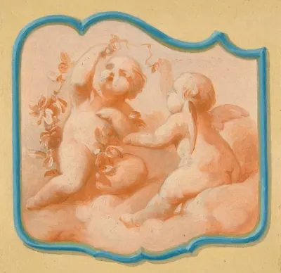 Two Putti On Clouds
