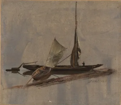 Two Sailing Boats At The Elbe