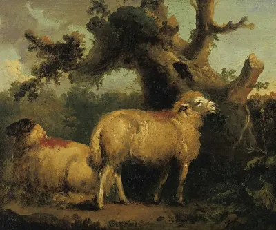 Two Sheep In A Landscape