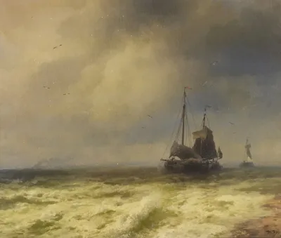 Two Ships By The Shoreline