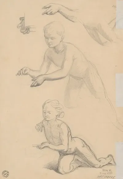 Two Sketches Of A Nude Boy