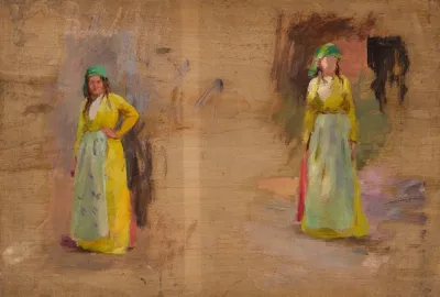 Two Sketches Of Tartar Women From The Journey To Crimea