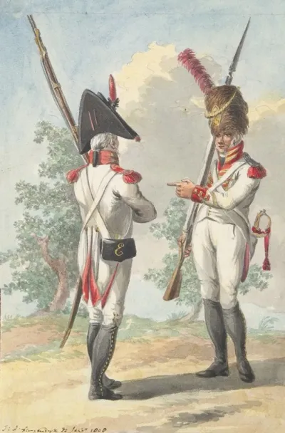 Two Soldiers Of The Dutch Royal Grenadier Guard