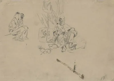 Two Soldiers Resting Verso
