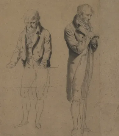 Two Standing Figures Study For A Game Of Billiards