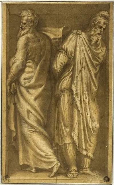 Two Standing Prisoners In A Niche