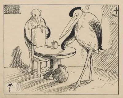 Two Storks Pose Like The Painting Christian Ii At Sonderborg Castle