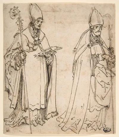 Two Studies For Saint Ulrich Of Augsburg