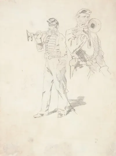 Two Studies Of A Bugler