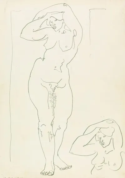 Two Studies Of A Female Figure