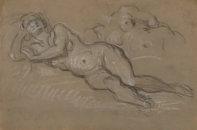 Two Studies Of A Reclining Female Nude