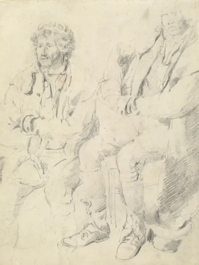 Two Studies Of A Seated Man