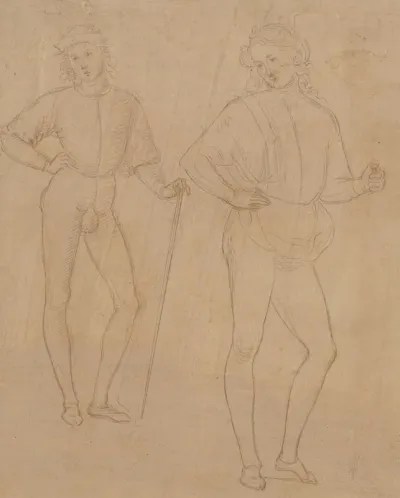 Two Studies Of A Standing Youth In Quattrocento Clothing