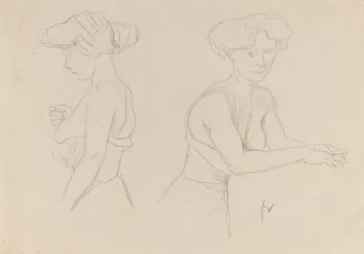 Two Studies Of A Woman Dressing