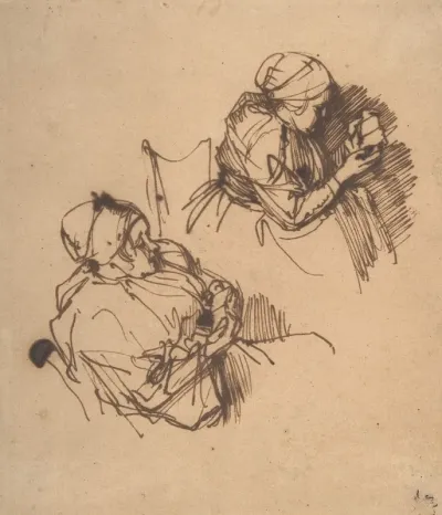 Two Studies Of A Woman Reading
