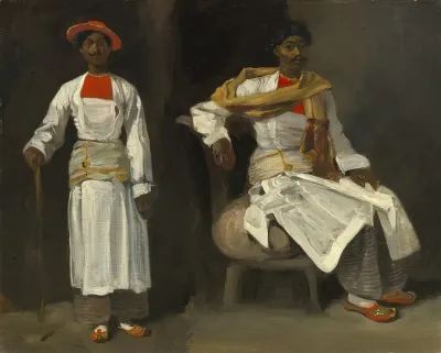 Two Studies Of An Indian From Calcuttaseated And Standing