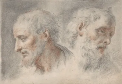 Two Studies Of Bearded Men